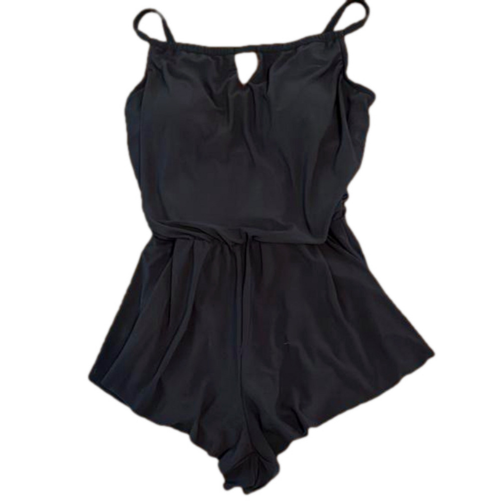 Aqua Green swim dress, size small, keyhole neckline